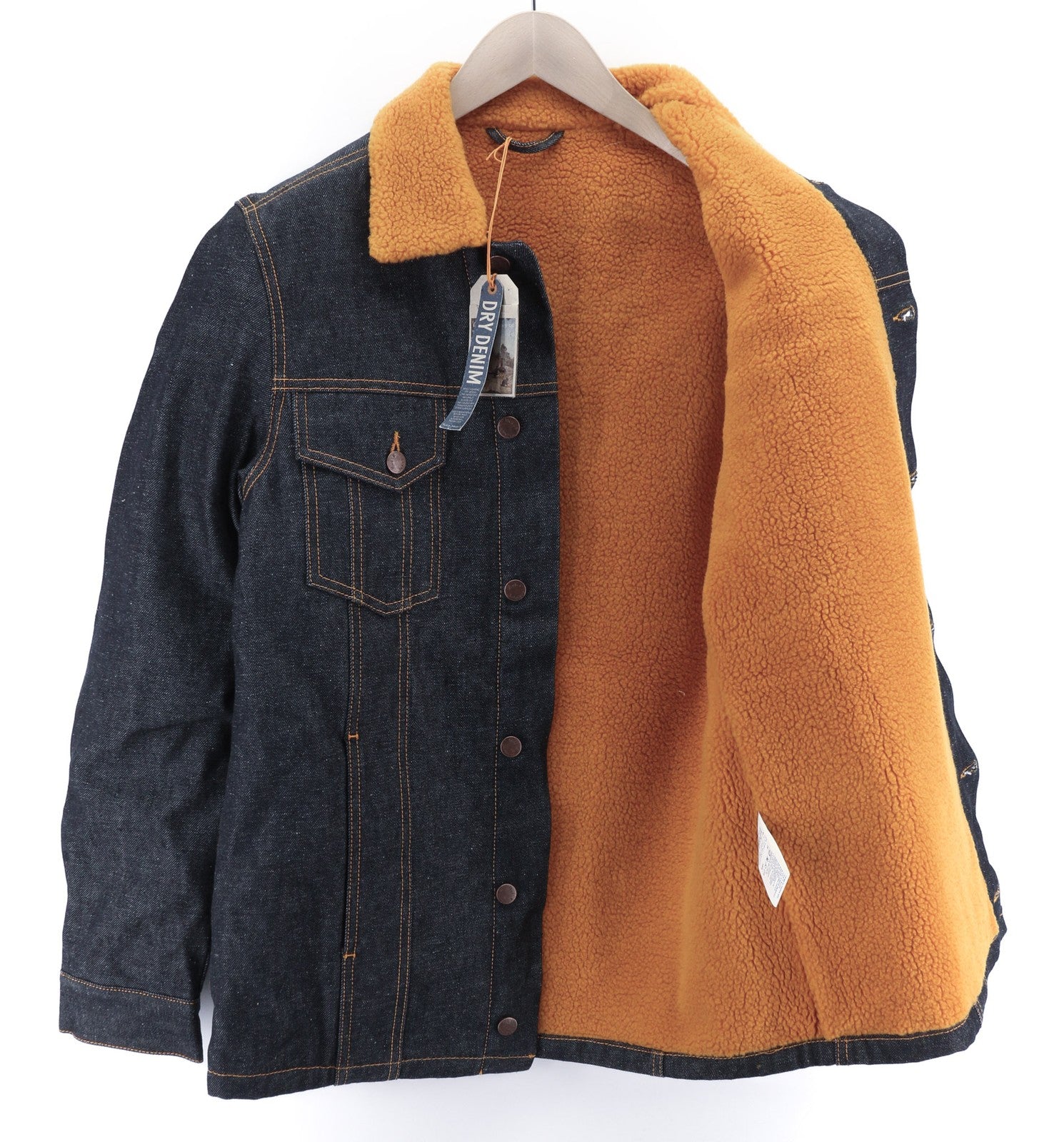 NUDIE Helmut Orange Pile vyriška striukė M Sherpa Inside Dark Blue PL 