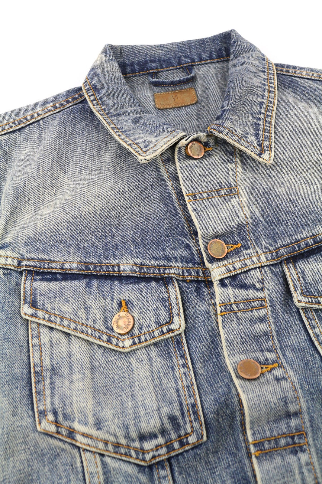 NUDIE Willy Shimmering Indigo vyriška liemenė be rankovių, dirbtinė oda M 