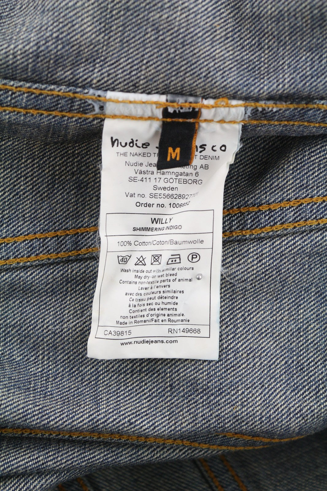 NUDIE Willy Shimmering Indigo vyriška liemenė be rankovių, dirbtinė oda M 