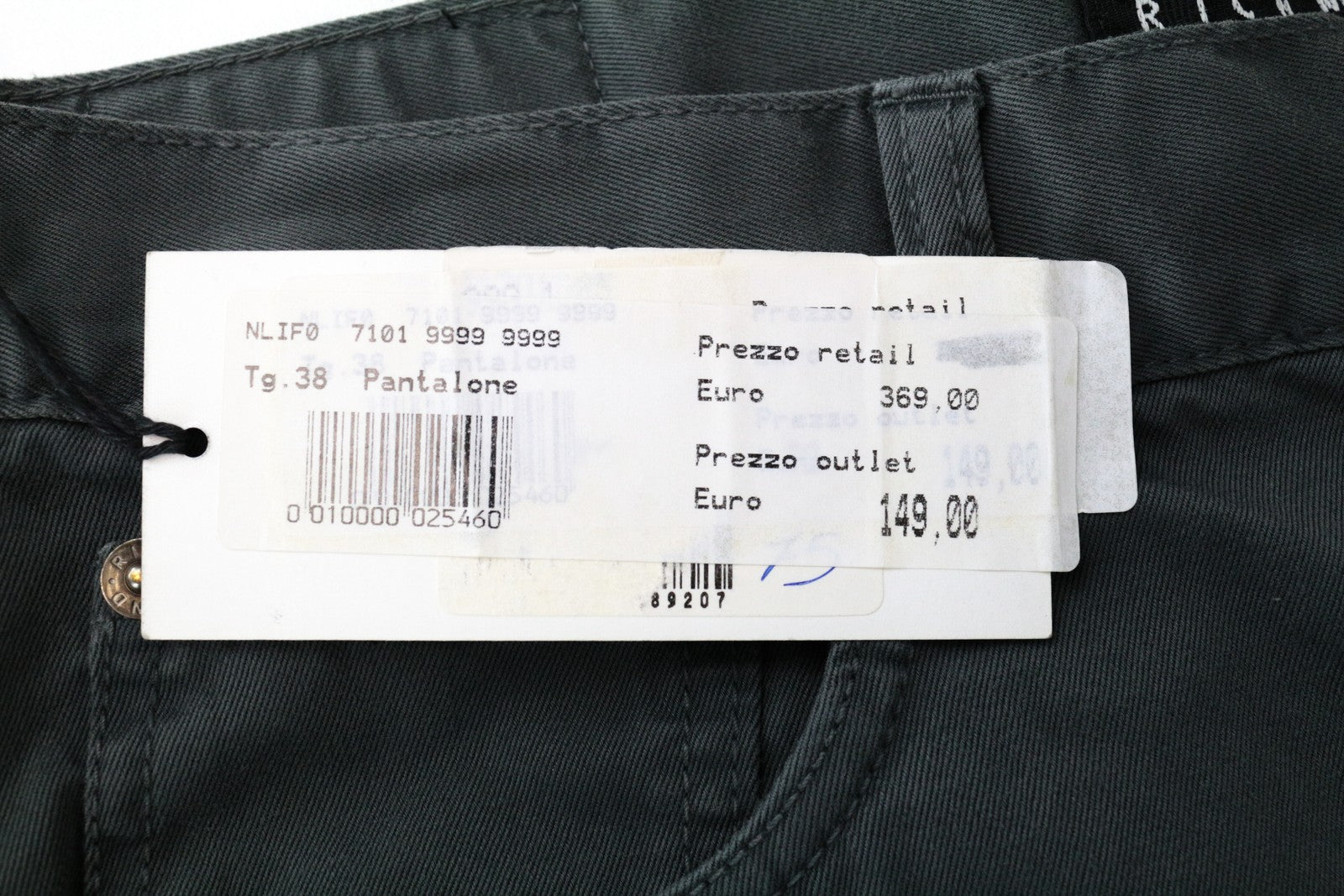 RICHMOND Men's 32 Grey Cotton 5-Pocket Flat Front Casual Pants