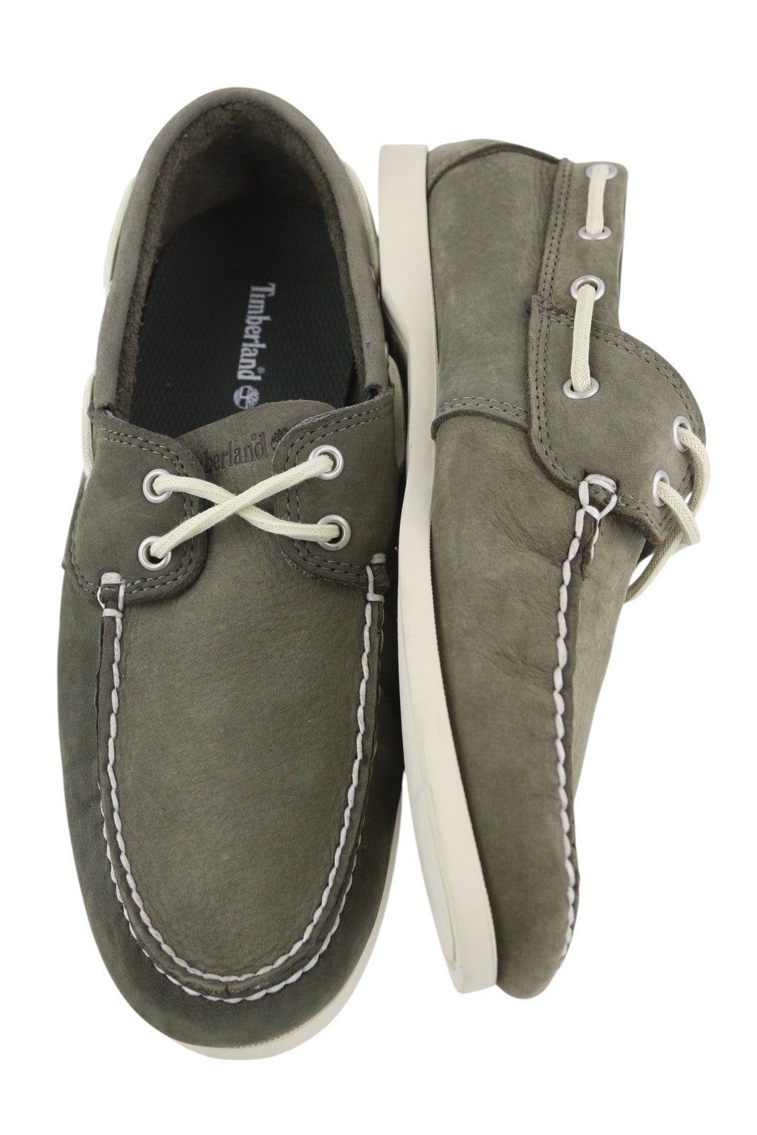 TIMBERLAND A1P1M vyriški batai EU41.5/42 pilki odiniai „Boat Ortholite“ be žymių 