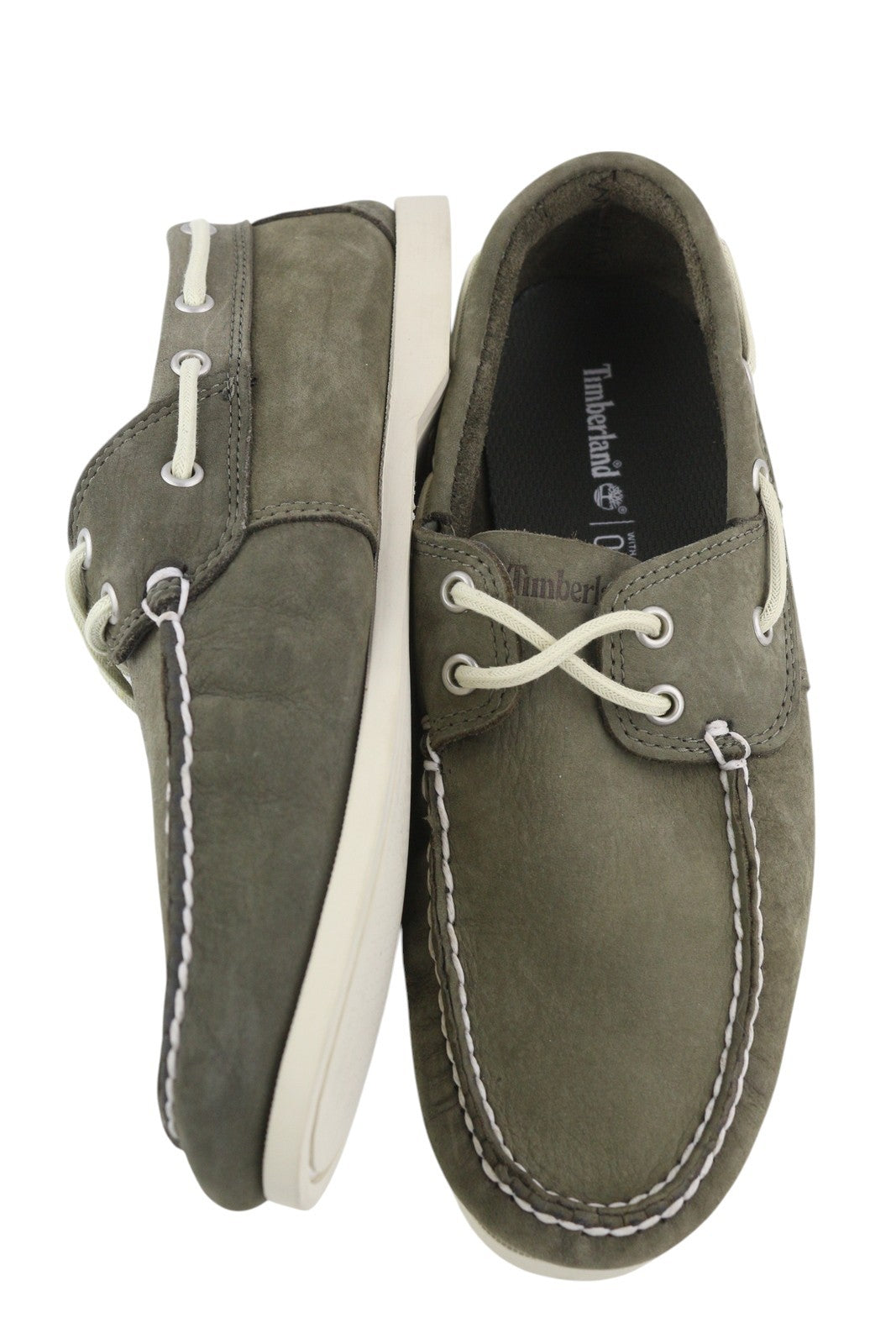 TIMBERLAND A1P1M vyriški batai EU41.5/42 pilki odiniai „Boat Ortholite“ be žymių 