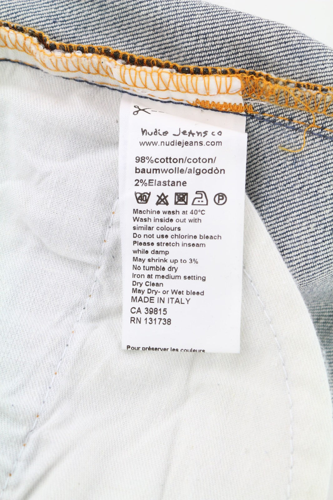 NUDIE Thin Finn Grey Authentique dėvėti vyriški džinsai W30/L32 Whiskers Cotton 