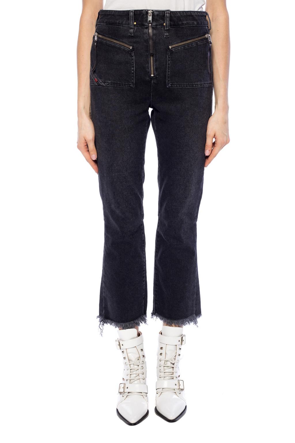 DIESEL D-Earlie 080AP W26/L30 juodi medvilniniai trumpi ploni moteriški džinsai 