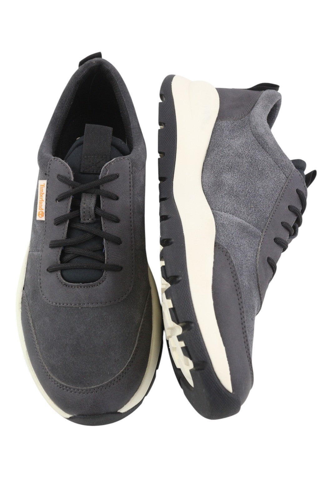 TIMBERLAND A2CA3 vyriški sportbačiai EU43/43.5 pilki odiniai žemapadžiai sportbačiai su raišteliais 