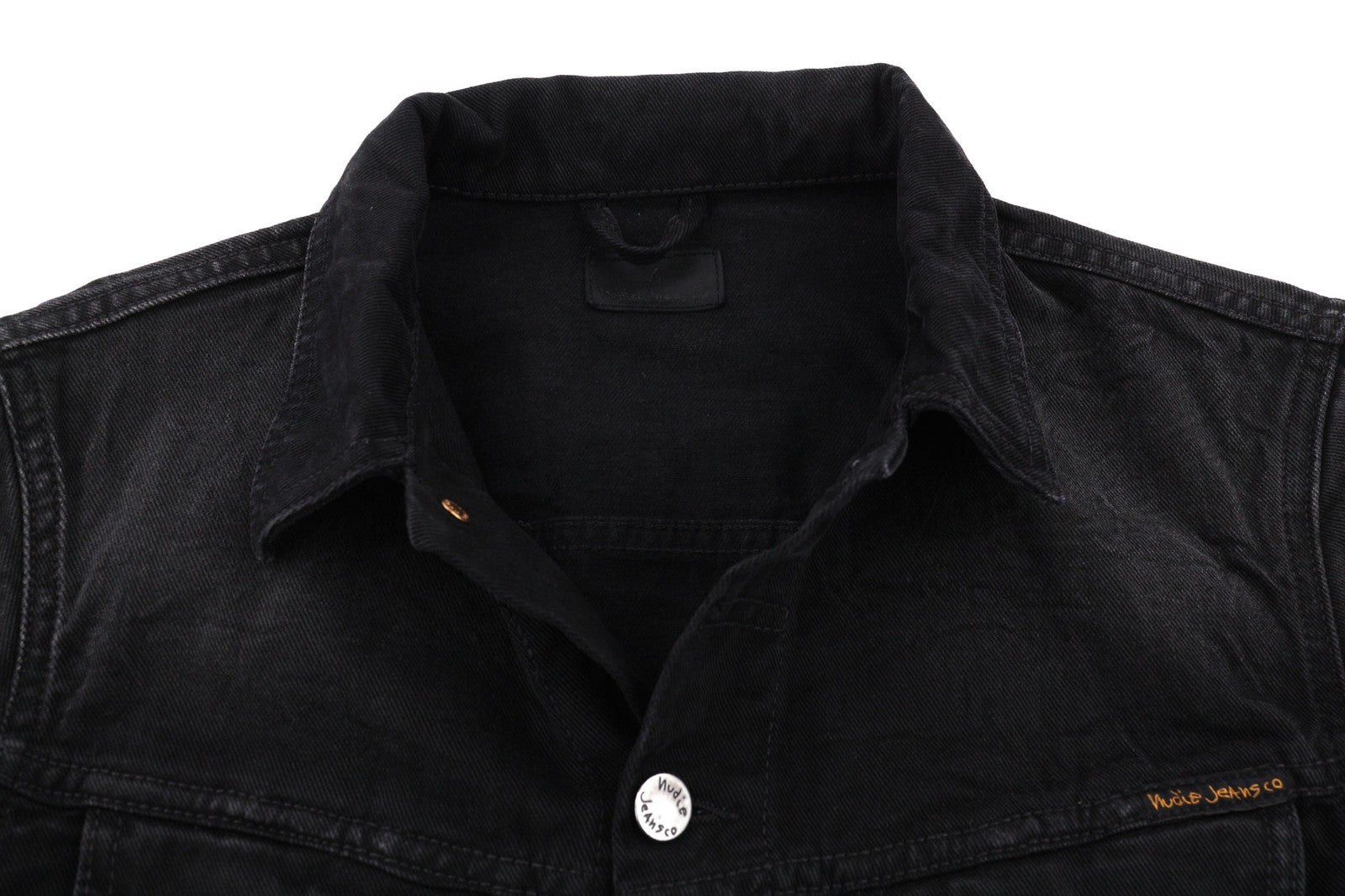 NUDIE JEANS Billy vyriška striukė S, tamsiai mėlyna, su sagomis, išskleista kaklo kišene 