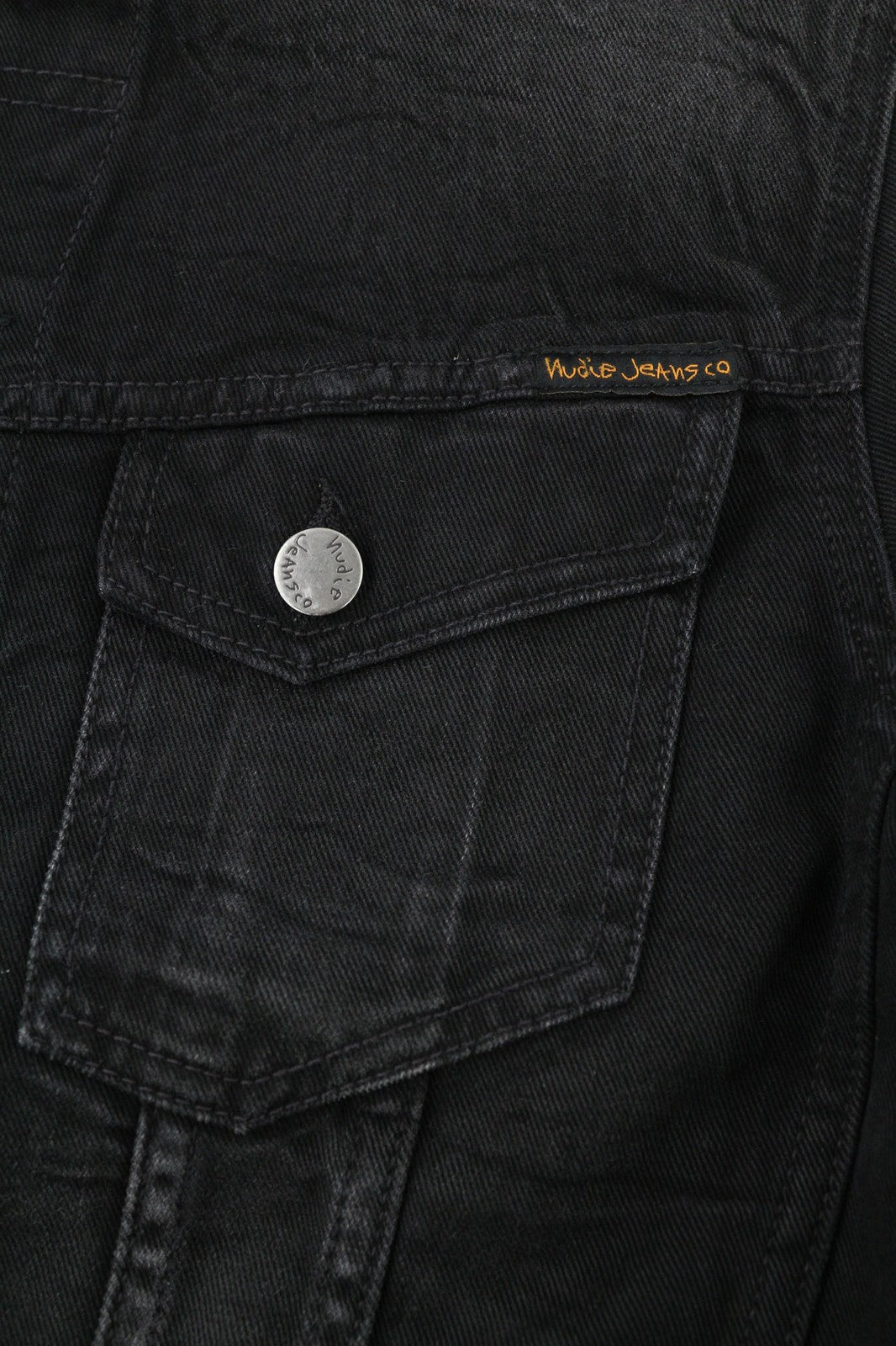 NUDIE JEANS Billy vyriška striukė S, tamsiai mėlyna, su sagomis, išskleista kaklo kišene 