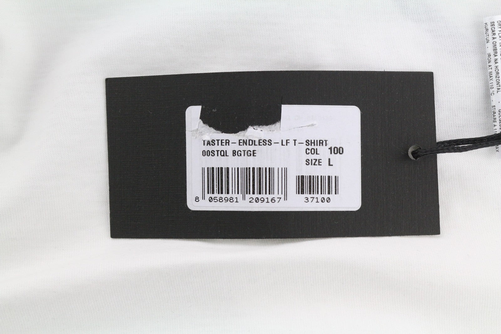 DIESEL BLACK GOLD Taster Endless LF vyriški marškinėliai L, balti, trumpomis rankovėmis