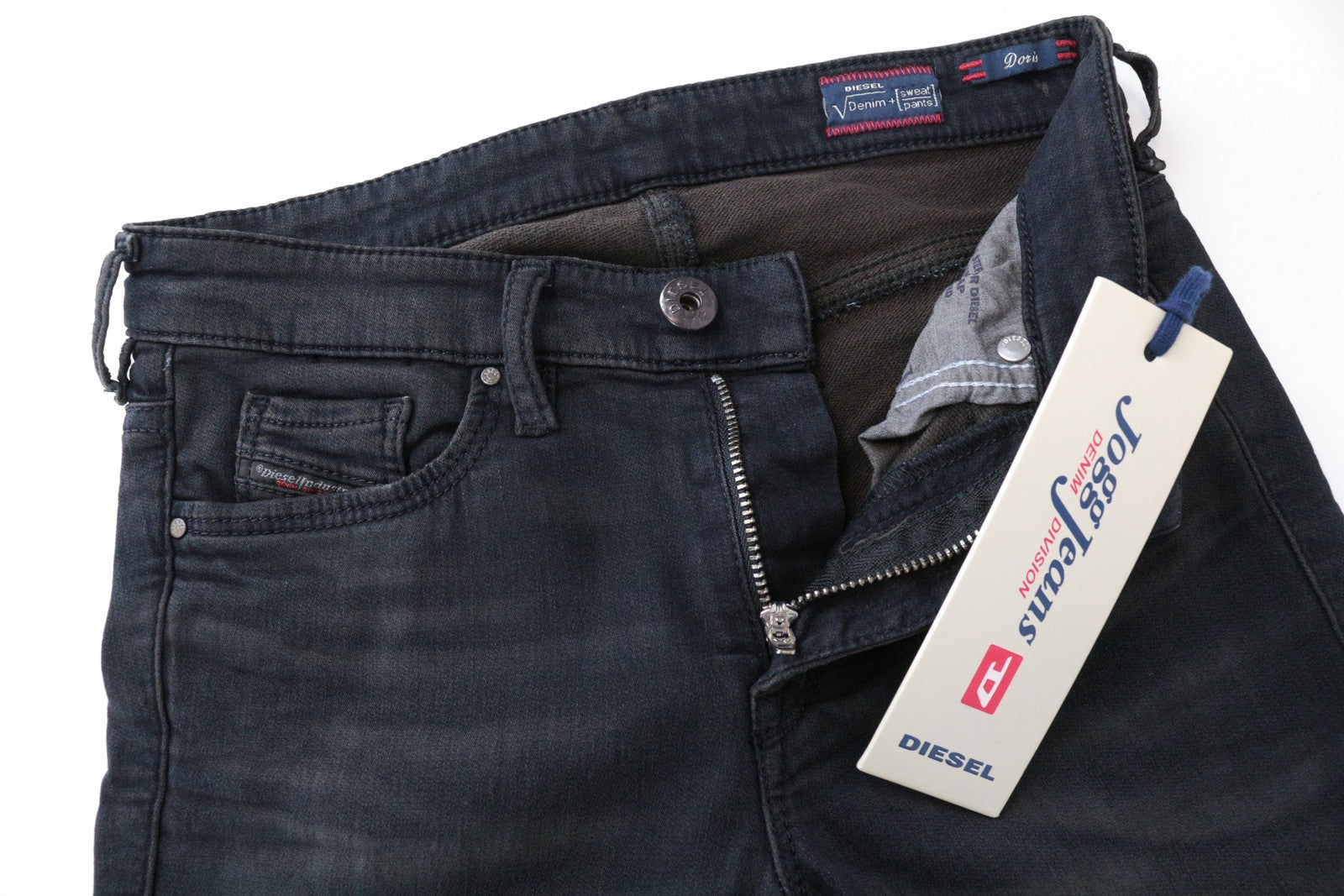 DIESEL Doris-NE 0669Q W24 mergaitiškos mėlynos plonos, aptemptos jogging džinsinės kelnės 