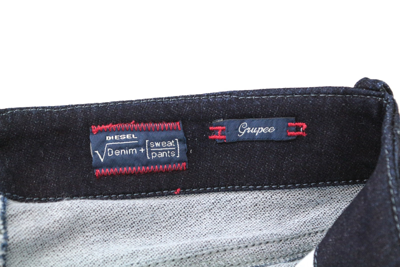 DIESEL Grupee-NE 0600V W25 tamsiai mėlynos, plonos medvilninės jogg kelnės moterims 