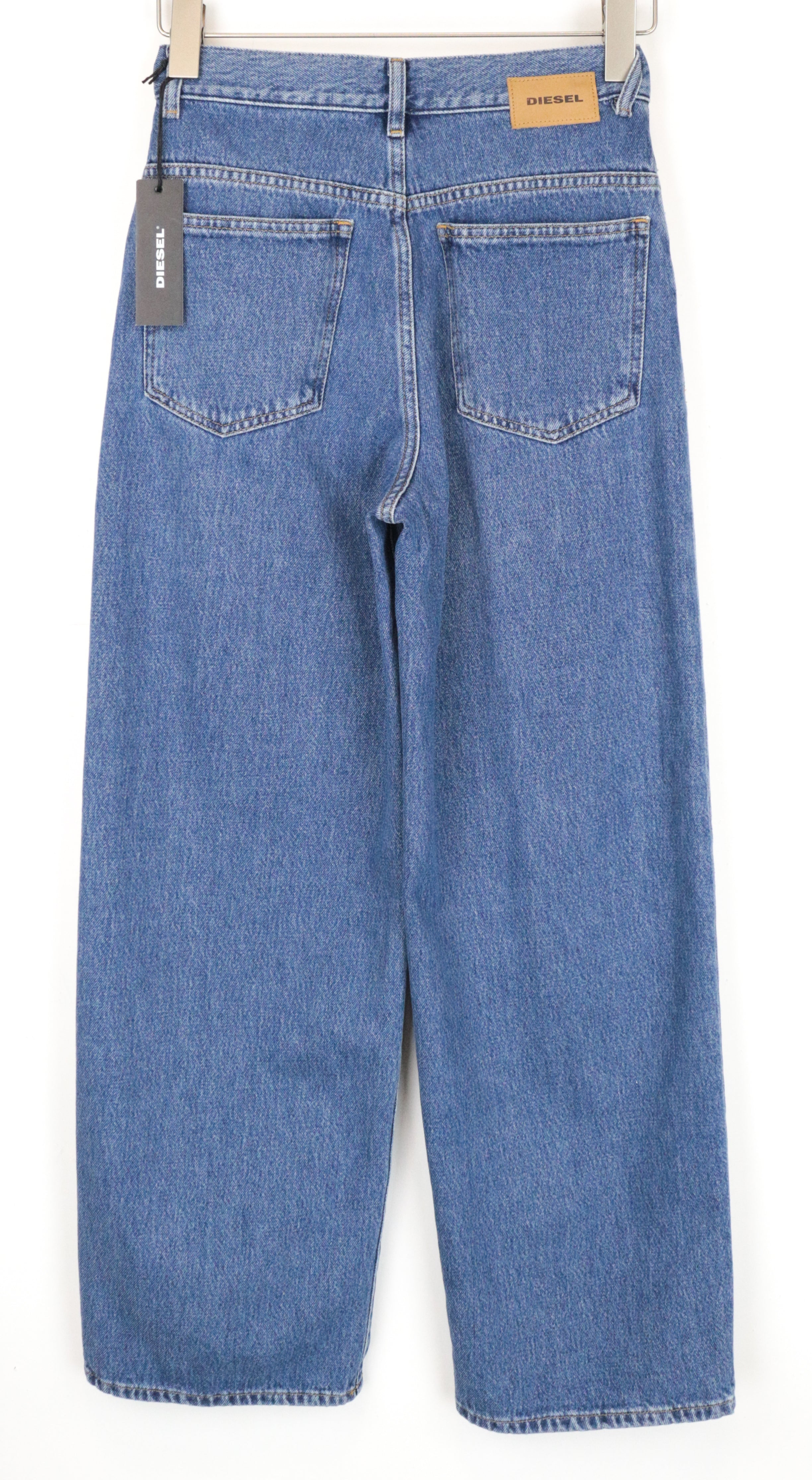 DIESEL Widee 080AN moteriški tiesūs mėlyni skalbto džinso džinsai W26/L34 