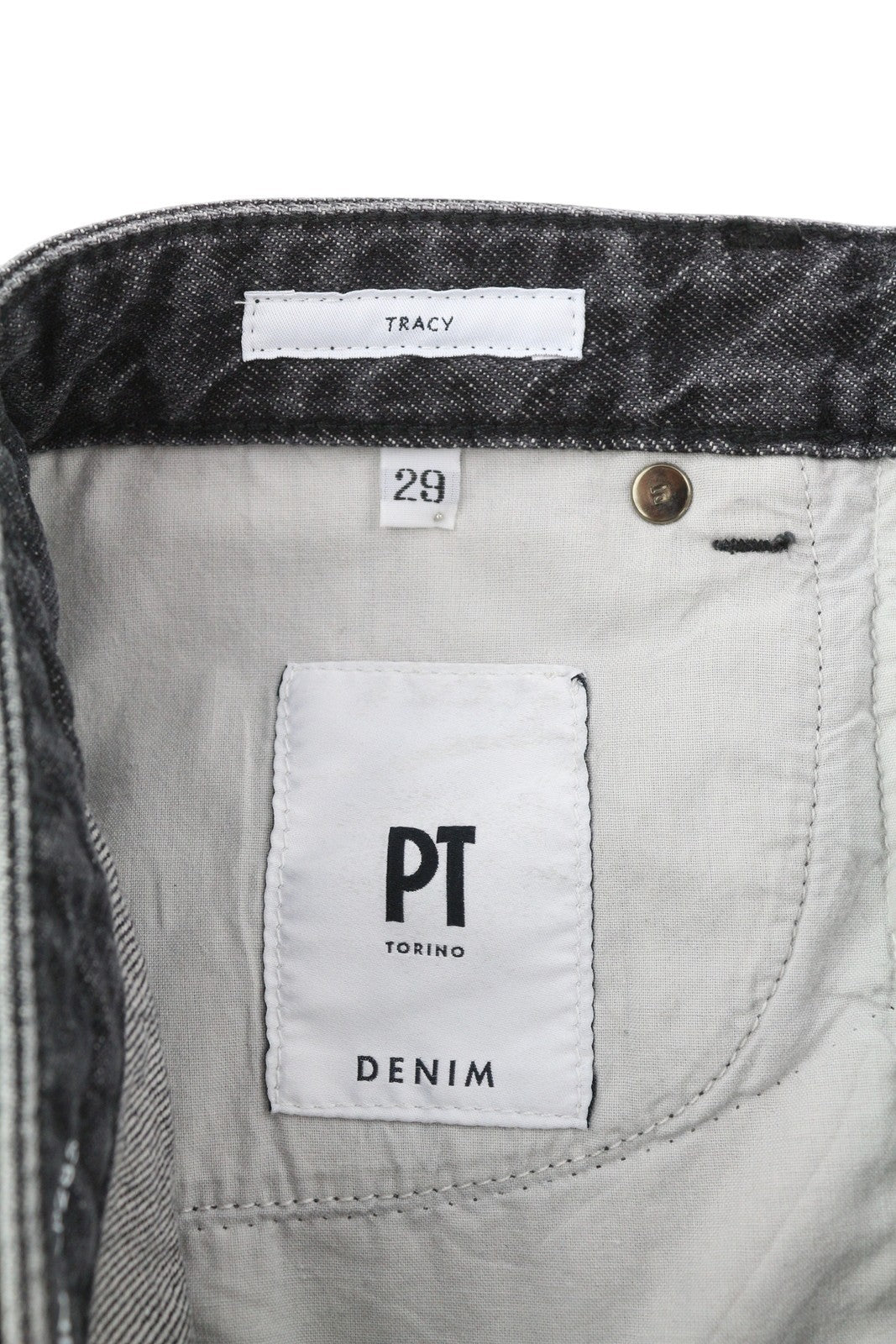 PT TORINO Tracy moteriški džinsai W29 pilki, skalbti tiesūs, iki kulkšnių 