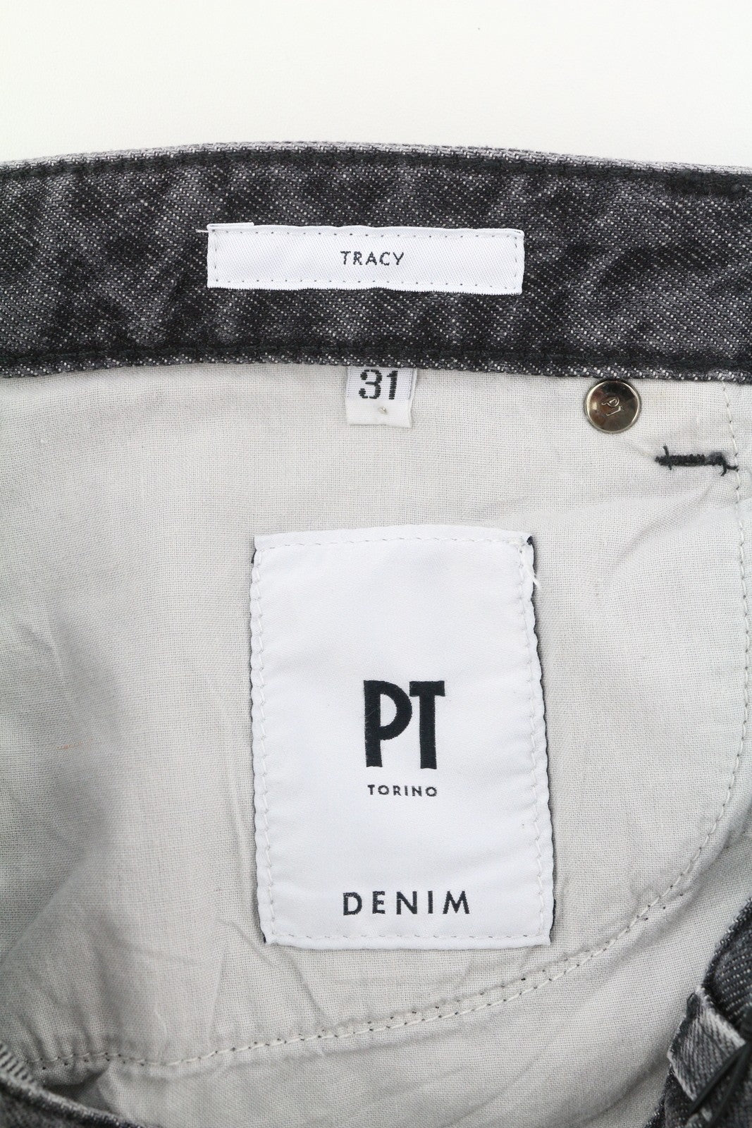 PT TORINO Tracy moteriški džinsai W31 pilki, skalbti tiesūs, iki kulkšnių 