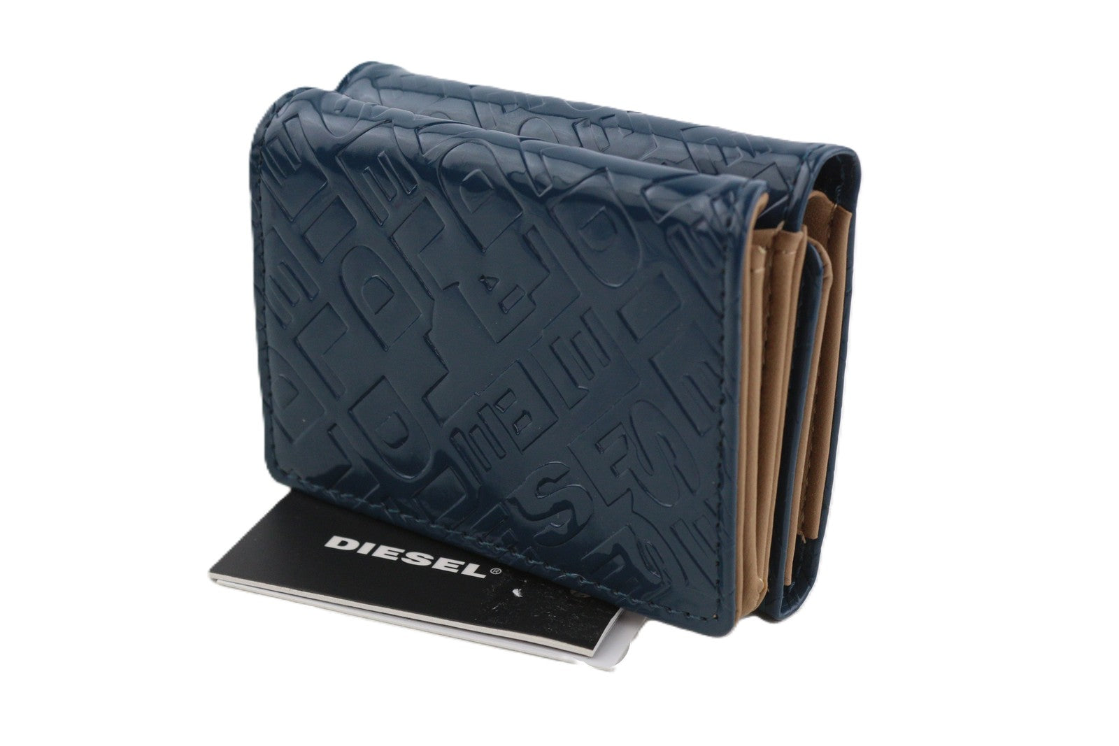 DIESEL Lorettina moteriška piniginė, vieno dydžio, mėlyna, odinė, su sagtimis, visiems metų laikams. 