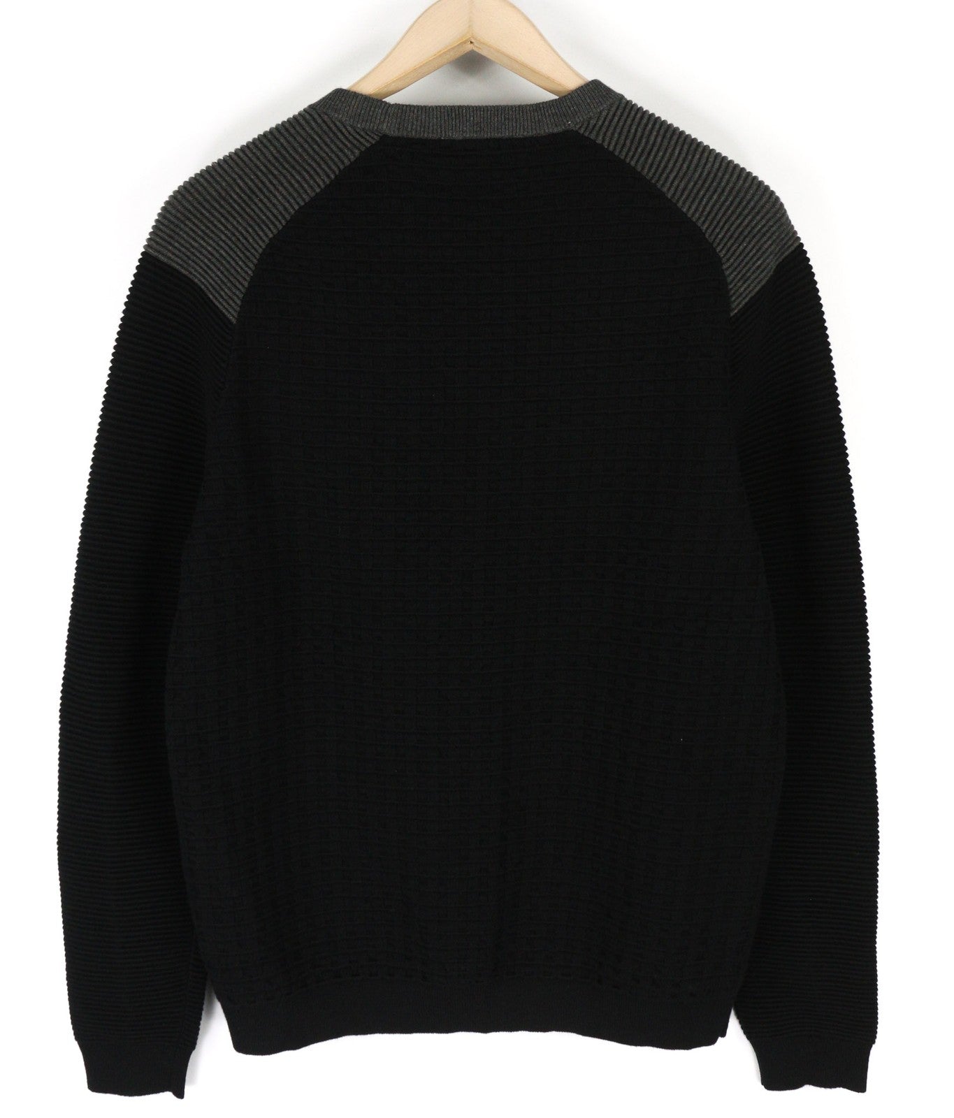 PAUL &amp; JOE vyriškas džemperis M, juodas apvalios kaklo iškirptės, medvilnės vilnos megztinis ilgomis rankovėmis 