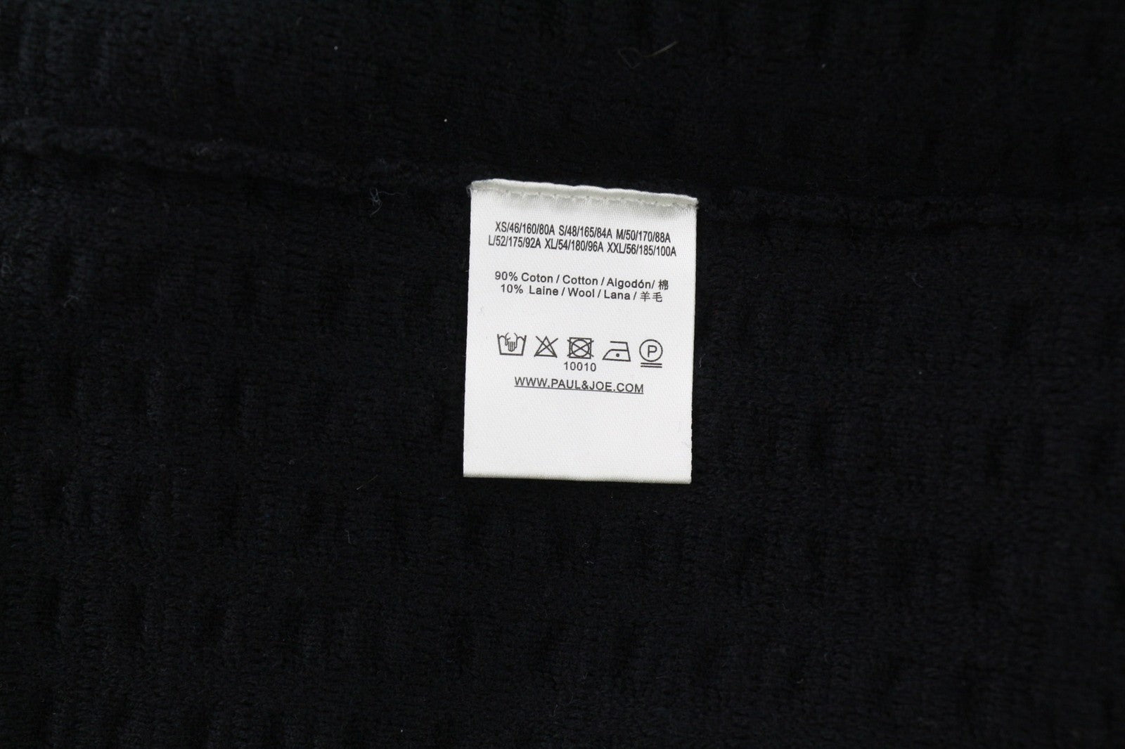 PAUL &amp; JOE vyriškas džemperis M, juodas apvalios kaklo iškirptės, medvilnės vilnos megztinis ilgomis rankovėmis 