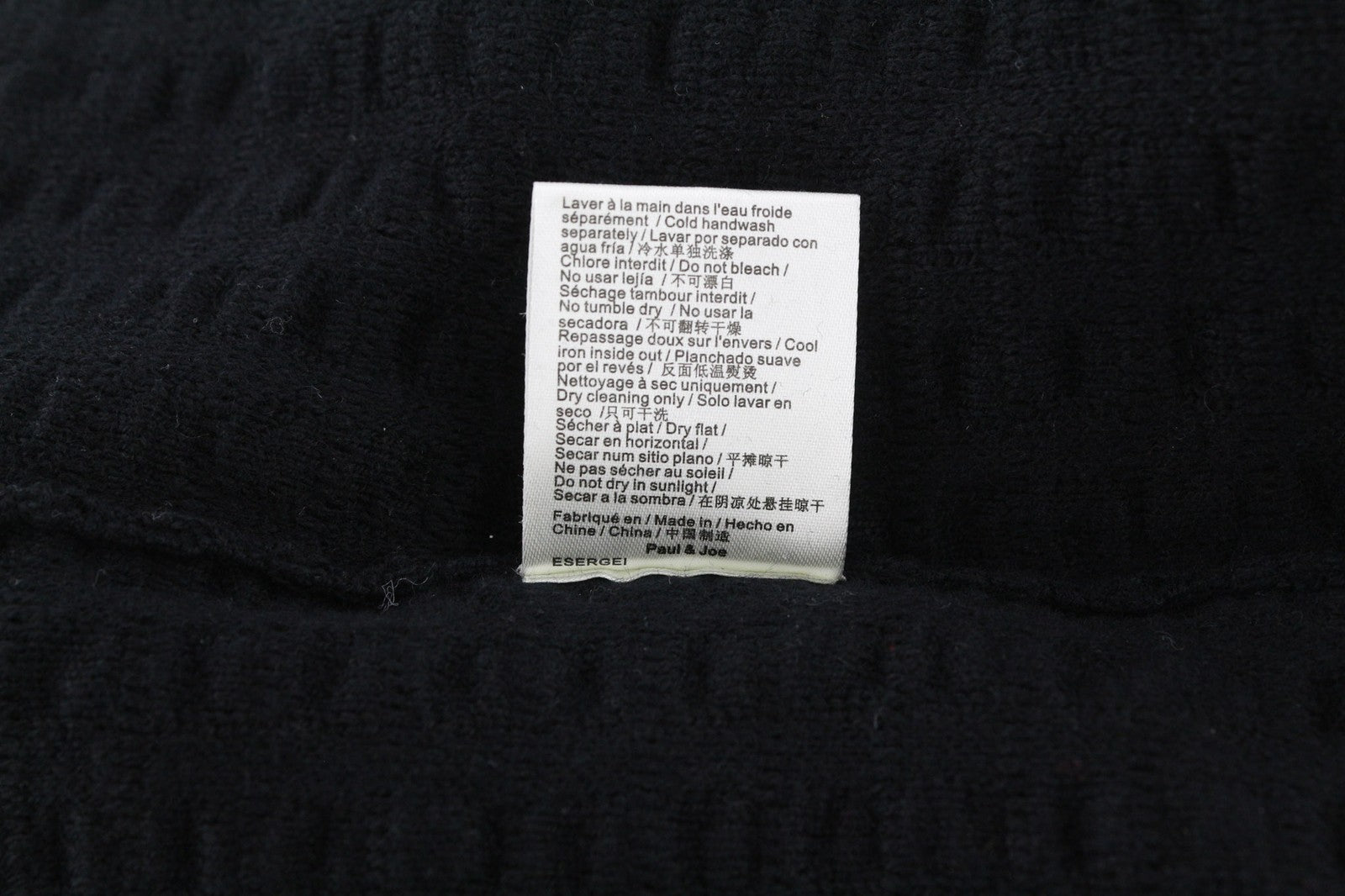 PAUL &amp; JOE vyriškas džemperis M, juodas apvalios kaklo iškirptės, medvilnės vilnos megztinis ilgomis rankovėmis 