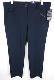 FRANK WALDER Brenda moteriškos rašalo mėlynos UK22 plonos tamprios dryžuotos kelnės 