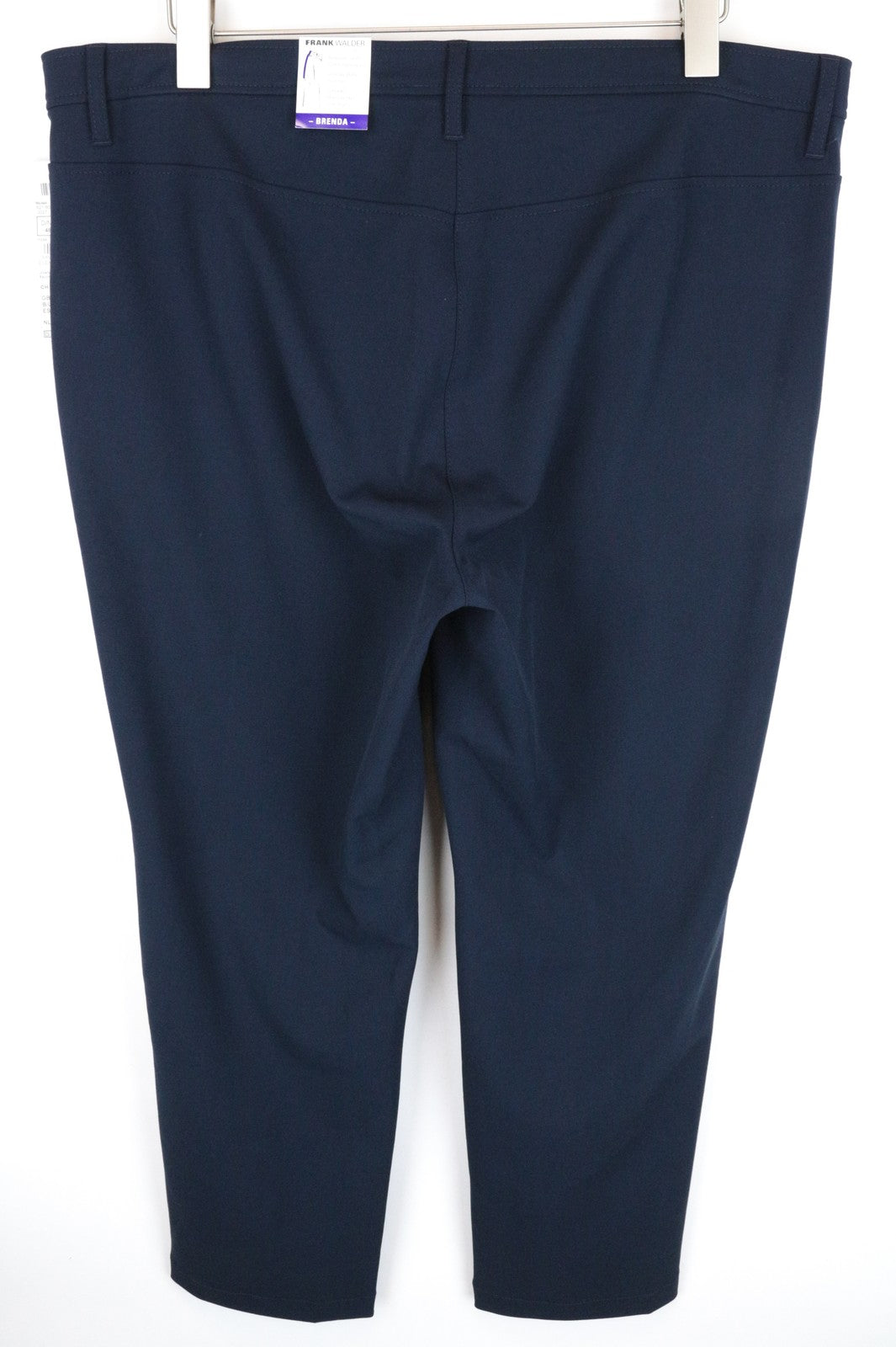 FRANK WALDER Brenda moteriškos rašalo mėlynos UK22 plonos tamprios dryžuotos kelnės 