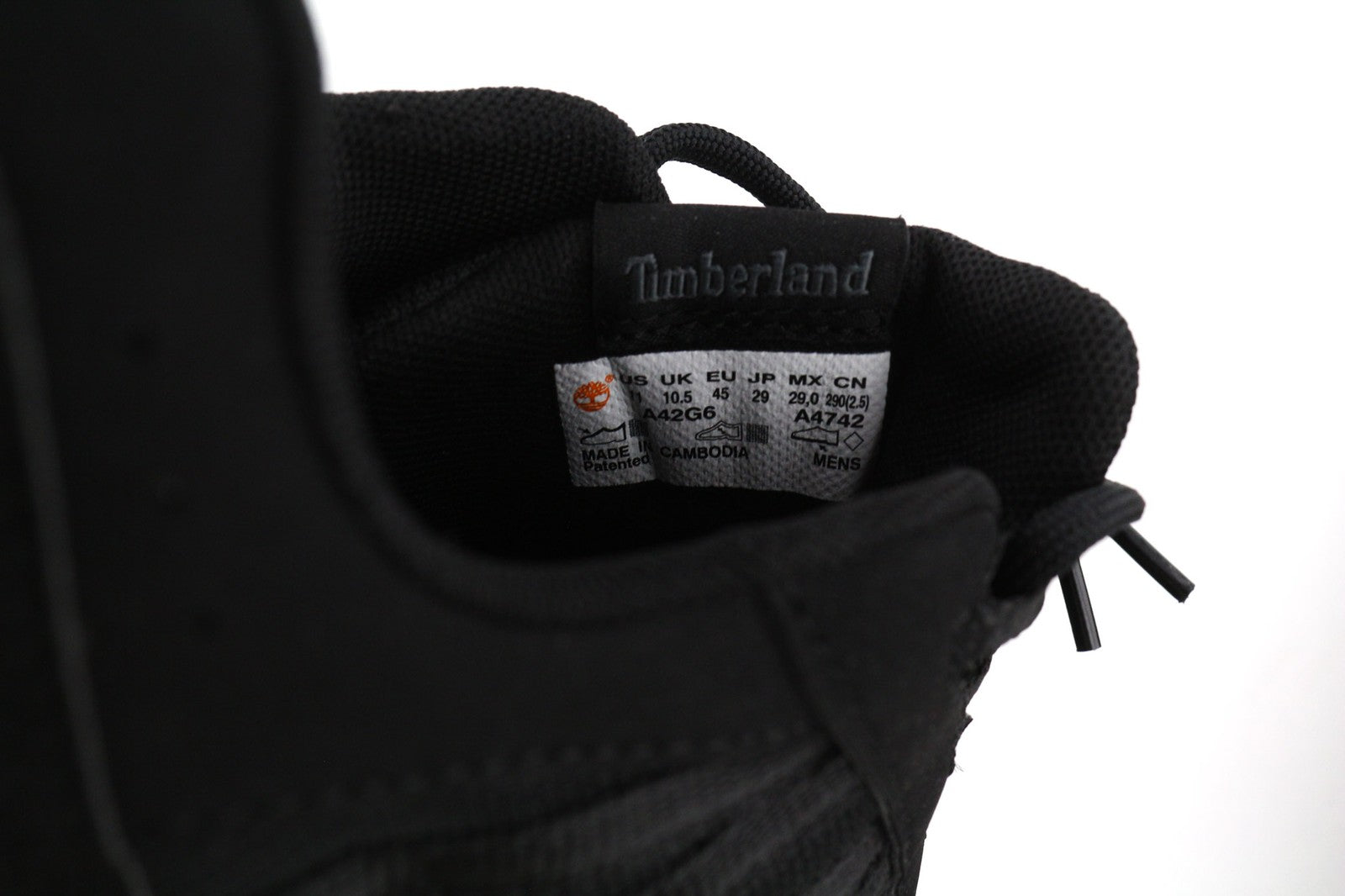 TIMBERLAND A42G6-A4742 vyriški sportbačiai EU45/46 juodi suvarstomi žemapadžiai sportbačiai 