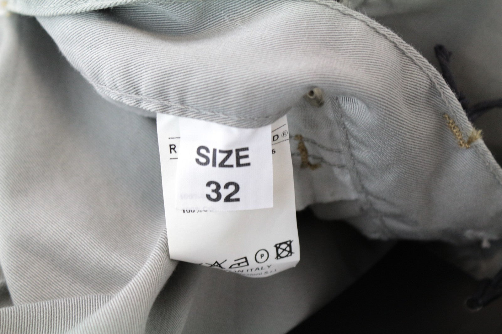 RICHMOND Men's Trousers 32 Grey Super Skinny Cotton Flat Front Fit