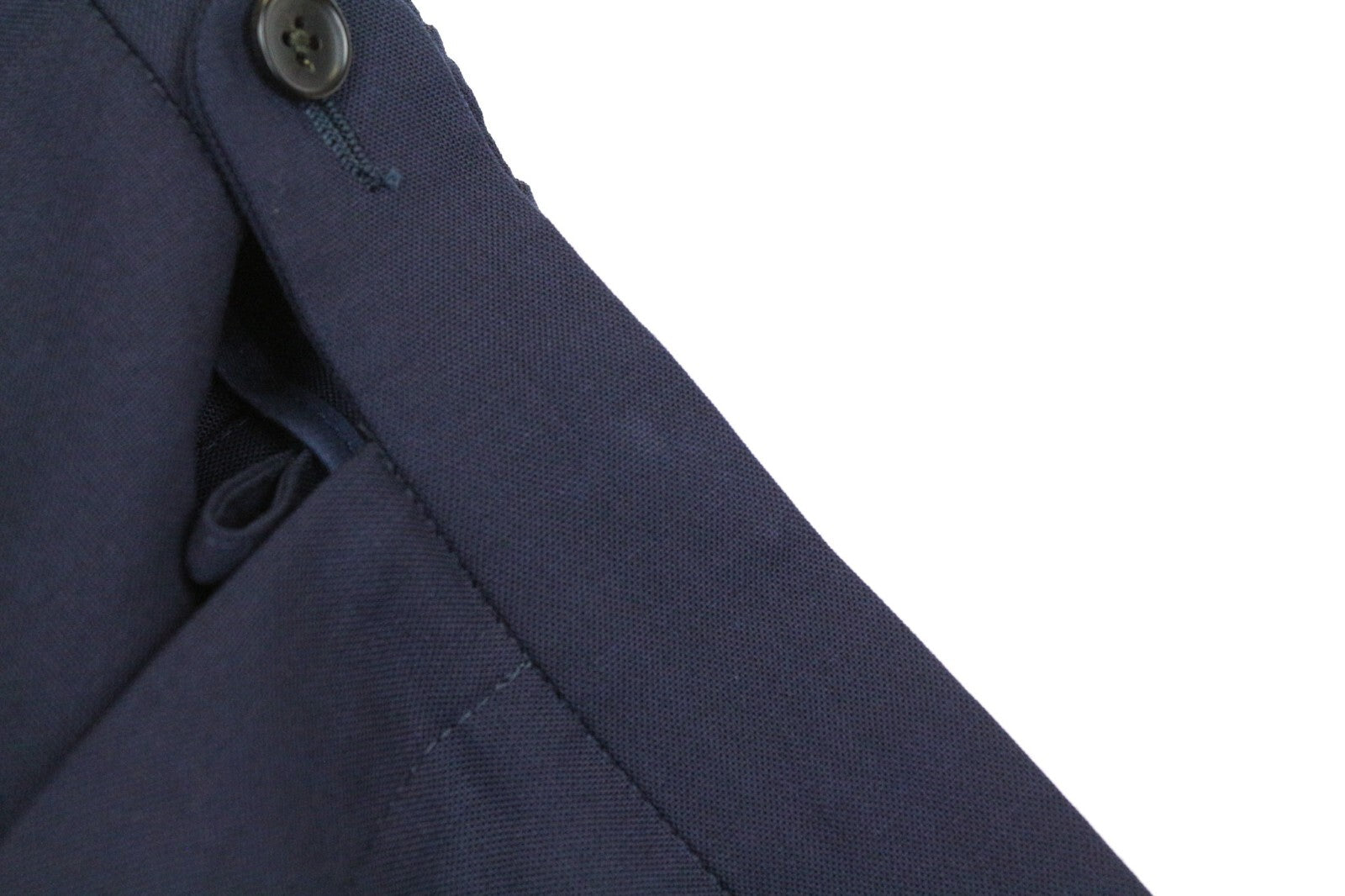 SUITSUPPLY Soho Mens Trousers UK44R Navy Blue Slim  Wool Flat-Front Classic