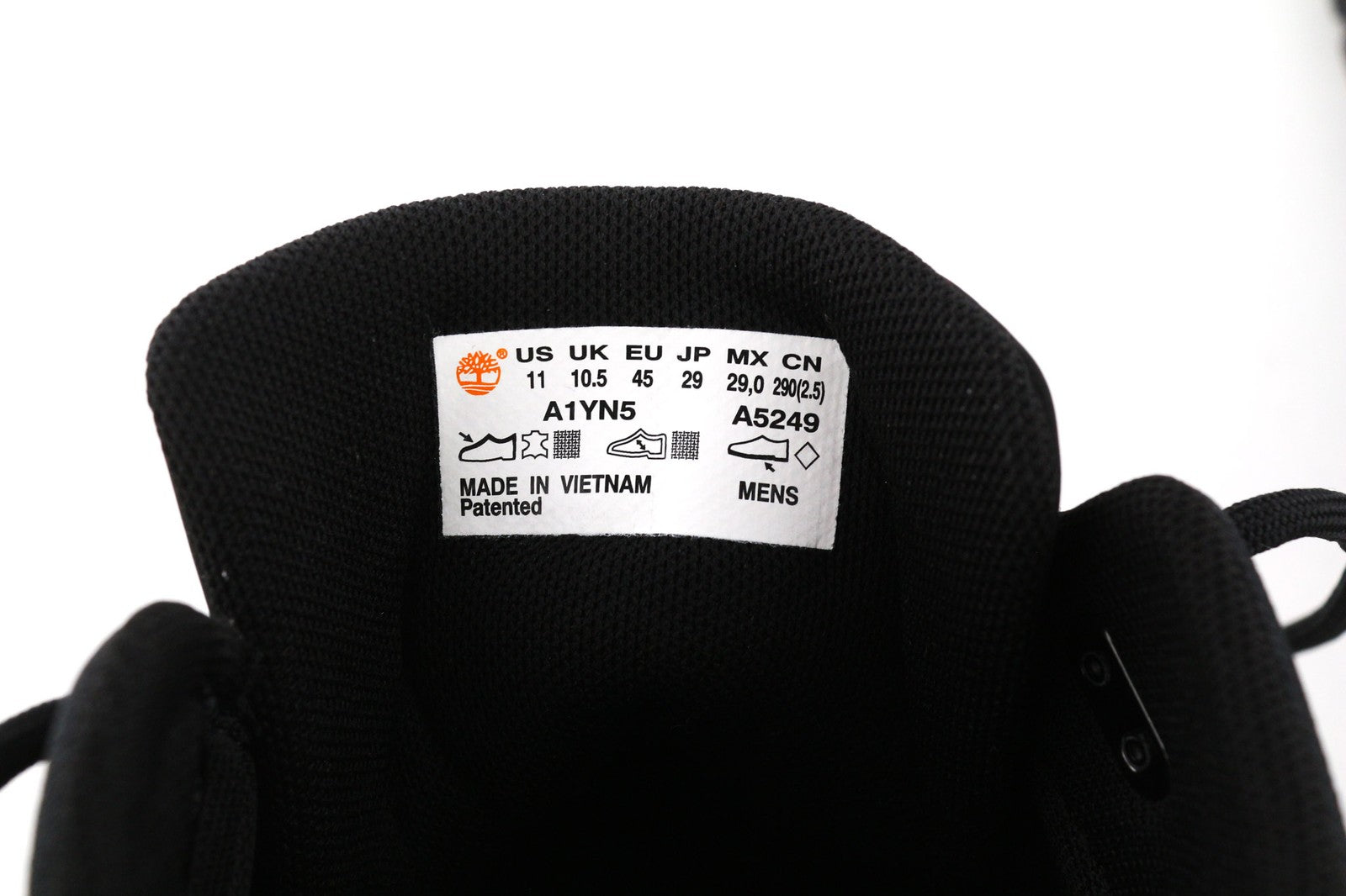 TIMBERLAND A1YN5-A5249 vyriški batai EU45/46 juodi odiniai laisvalaikio batai su raišteliais 