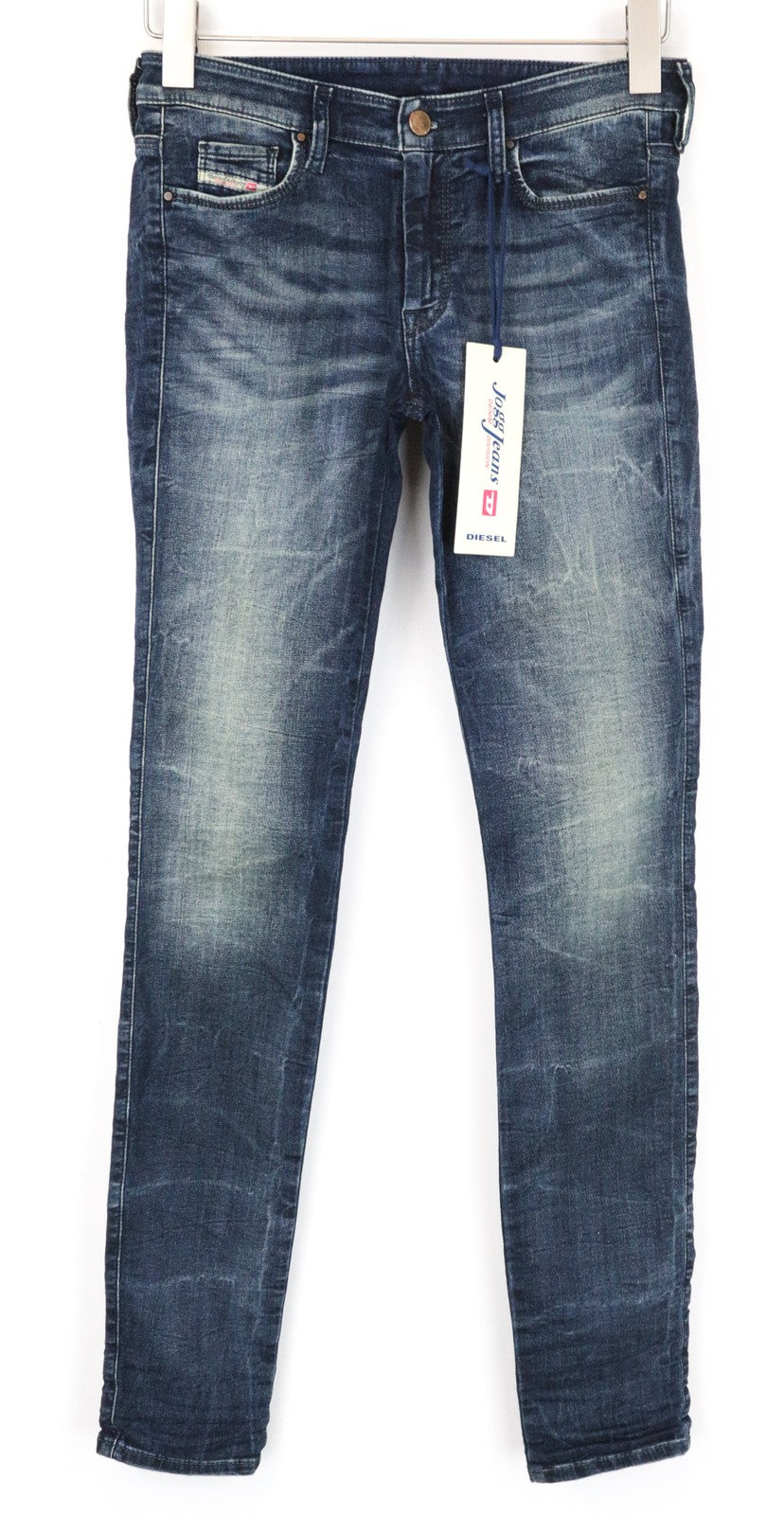 DIESEL Doris-NE 0601L W27 moteriškos plonos mėlynos medvilninės jogg džinsinės kelnės 