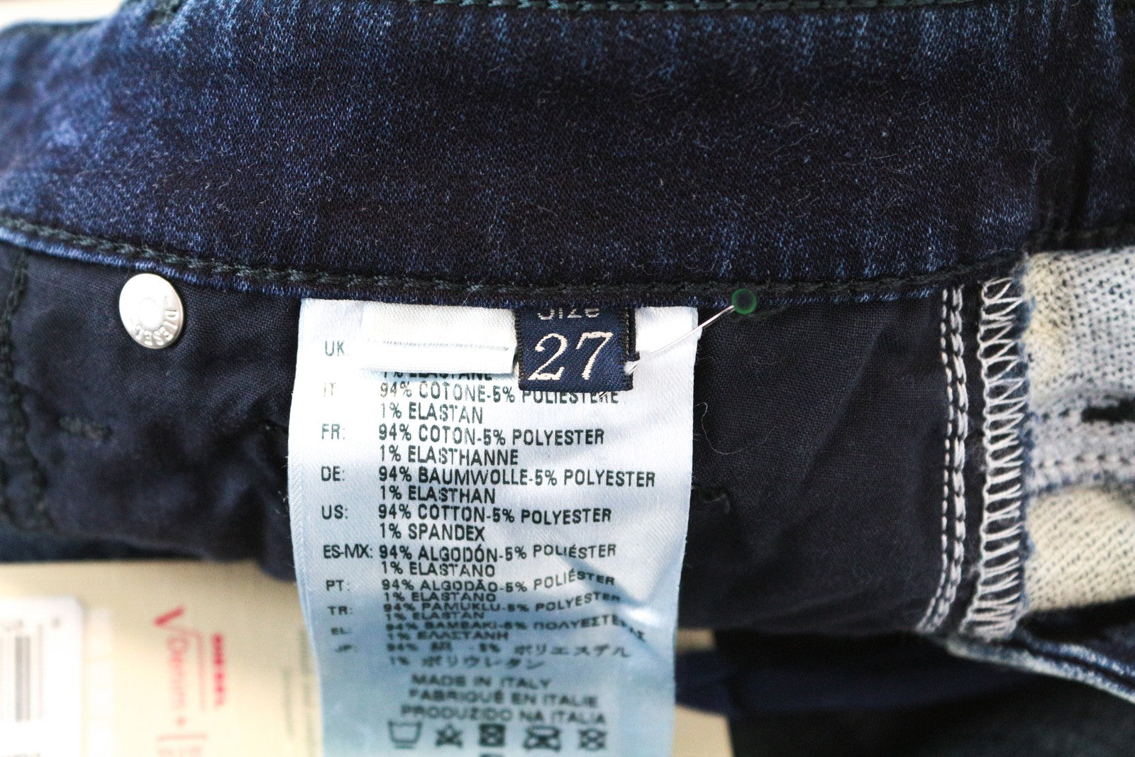 DIESEL Doris-NE 0601L W27 moteriškos plonos mėlynos medvilninės jogg džinsinės kelnės 