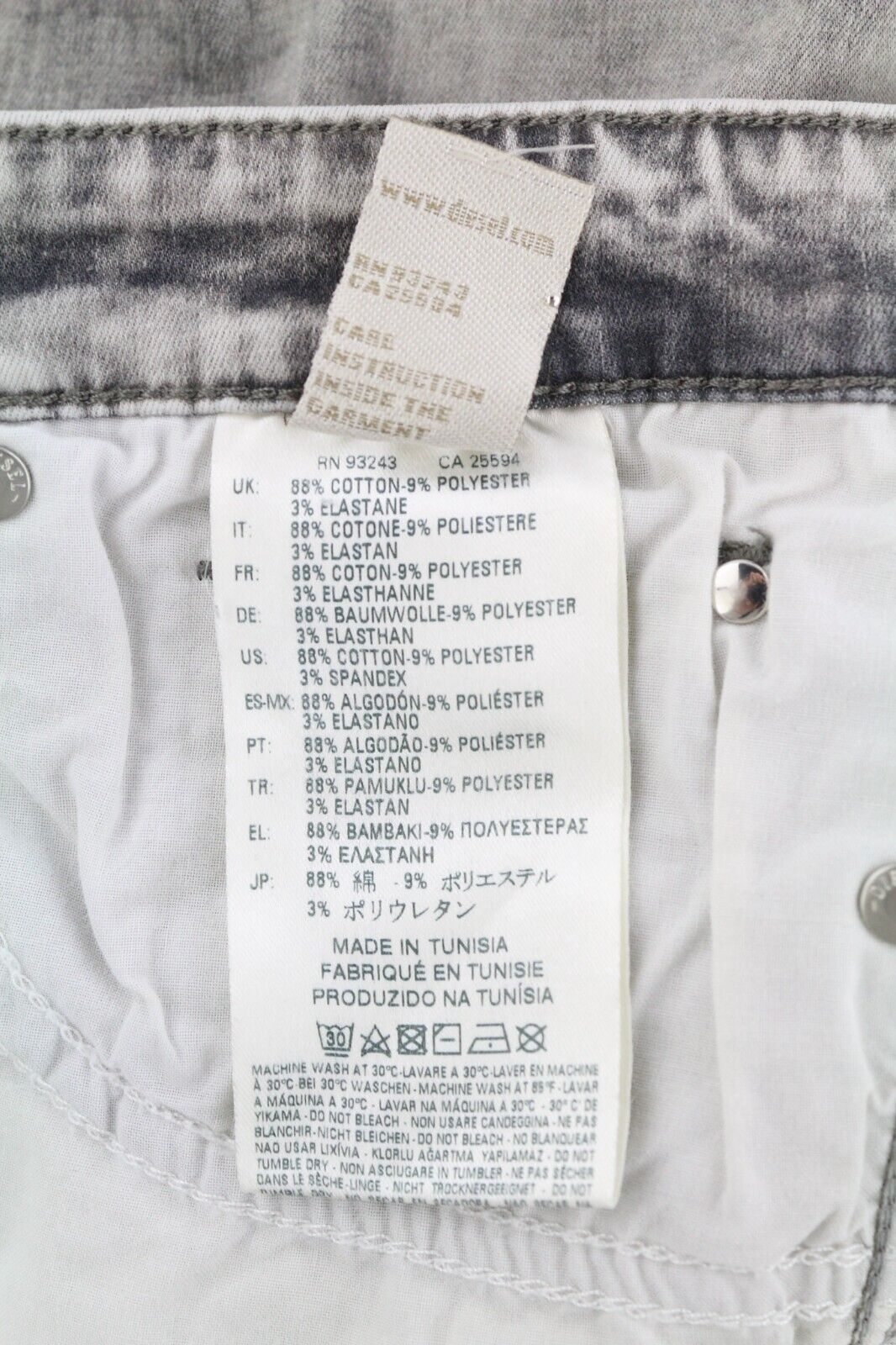 DIESEL Skinzee Low-C 0679C moteriški džinsai W30/L32 Super Slim Skinny Waist pilki 