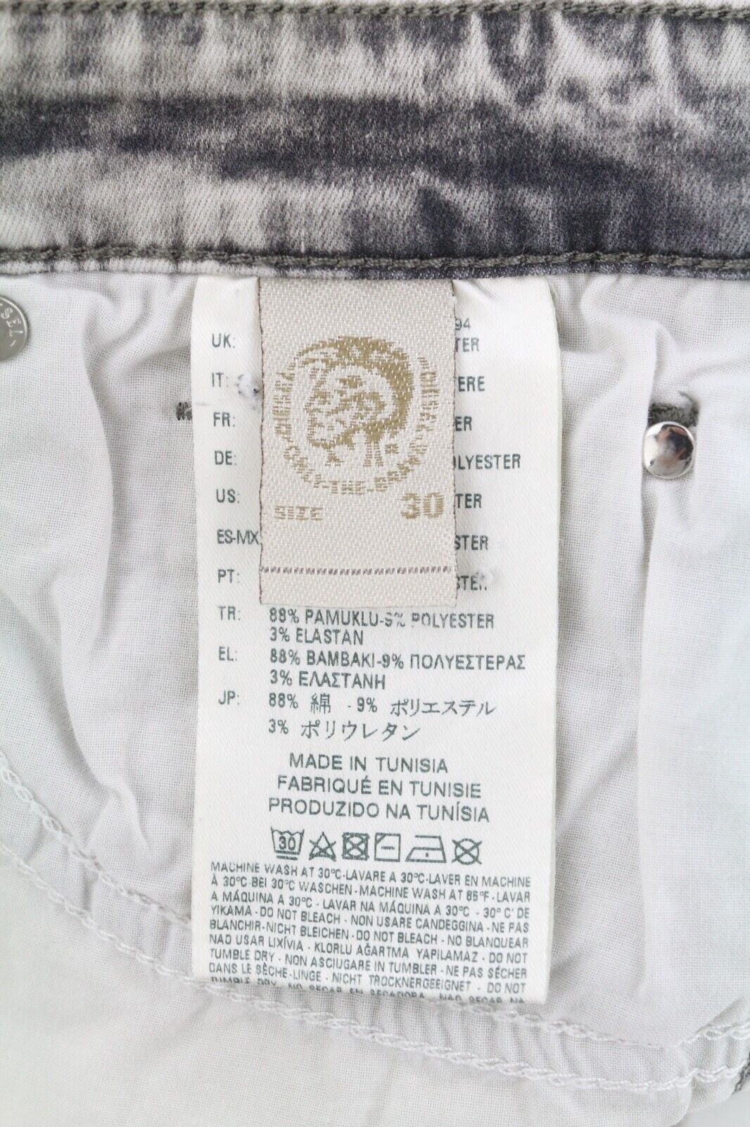 DIESEL Skinzee Low-C 0679C moteriški džinsai W30/L32 Super Slim Skinny Waist pilki 