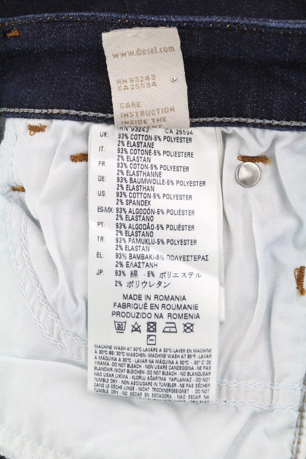 DIESEL Skinzee-Low 0813C Womens Jeans W25/L34 Super Slim Skinny Waist Stretch