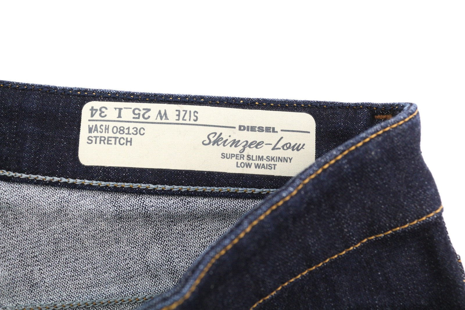 DIESEL Skinzee-Low 0813C Womens Jeans W25/L34 Super Slim Skinny Waist Stretch