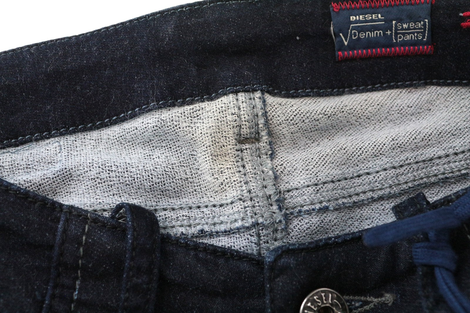 DIESEL Grupee-NE 0600V W23 mergaitiškos mėlynos, plonos medvilninės džinsinės kelnės jogg fit 