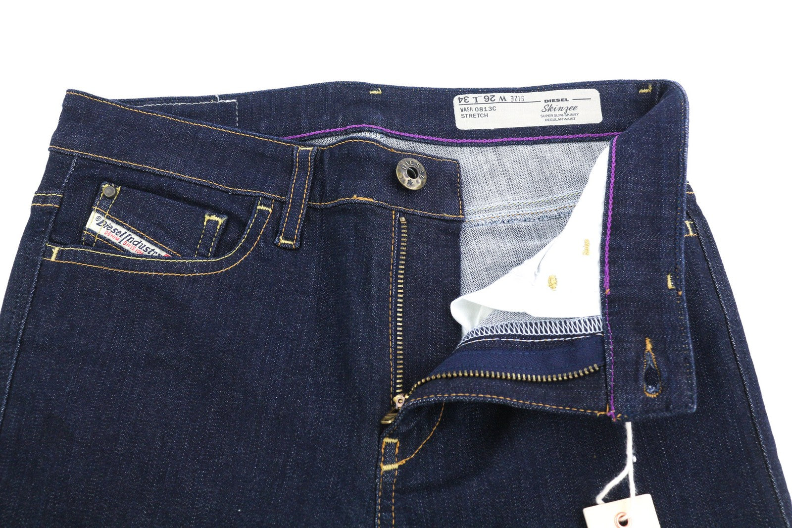 DIESEL Skinzee 0813C moteriški džinsai W26/L34 Super Slim Skinny Regular Stretch 