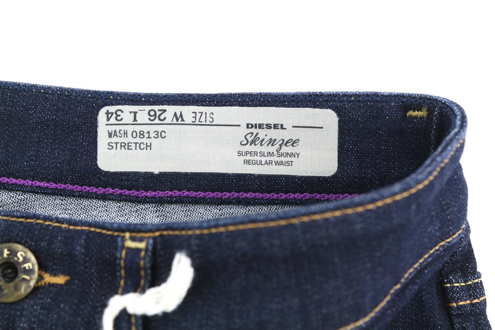 DIESEL Skinzee 0813C moteriški džinsai W26/L34 Super Slim Skinny Regular Stretch 