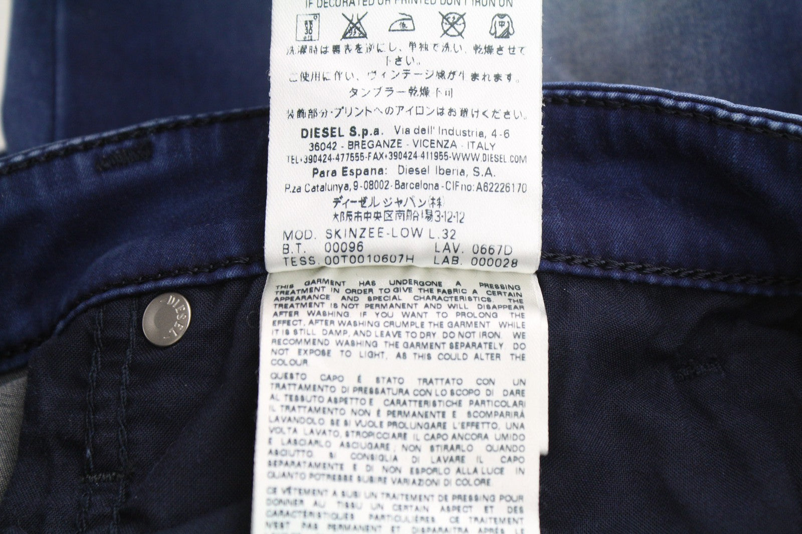 DIESEL Skinzee-Low 0667D moteriški džinsai W27/L32 Super Slim Skinny Waist Stretch 