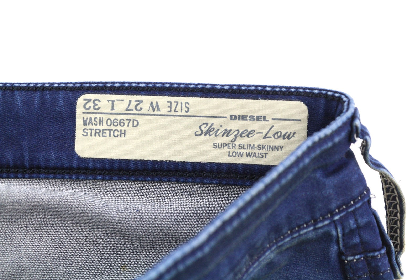 DIESEL Skinzee-Low 0667D moteriški džinsai W27/L32 Super Slim Skinny Waist Stretch 