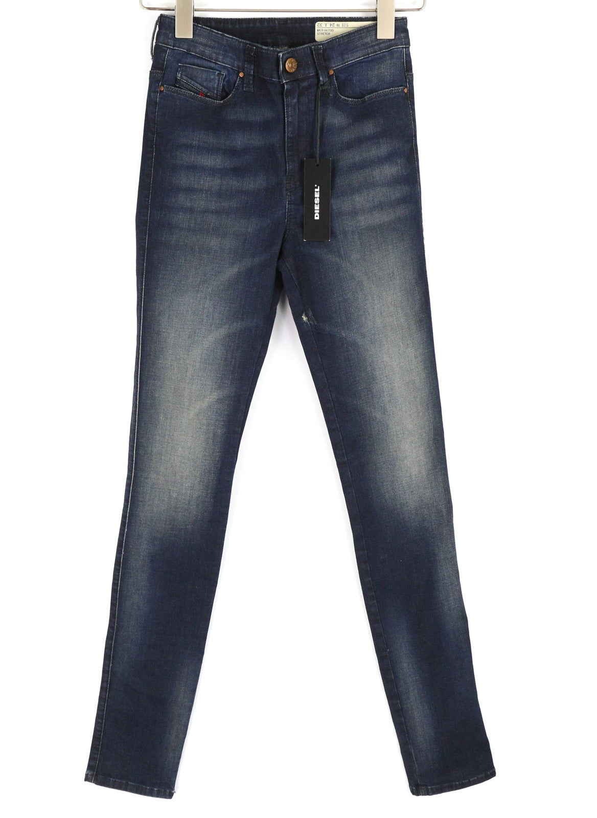 DIESEL Skinzee-High 0670D Women Jeans W24/L32 Super Slim Skinny High Waist Blue