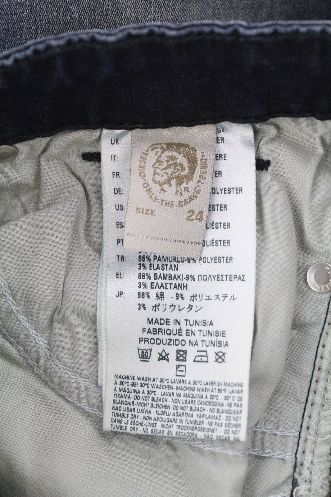 DIESEL Skinzee-High 0670D Women Jeans W24/L32 Super Slim Skinny High Waist Blue