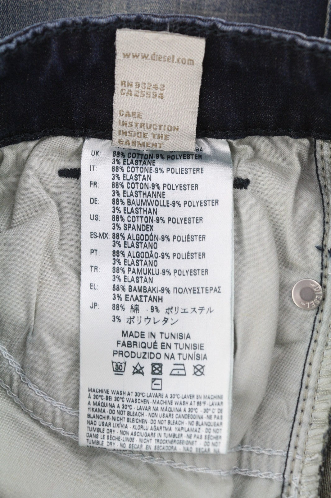 DIESEL Skinzee-High 0670D Women Jeans W24/L32 Super Slim Skinny High Waist Blue