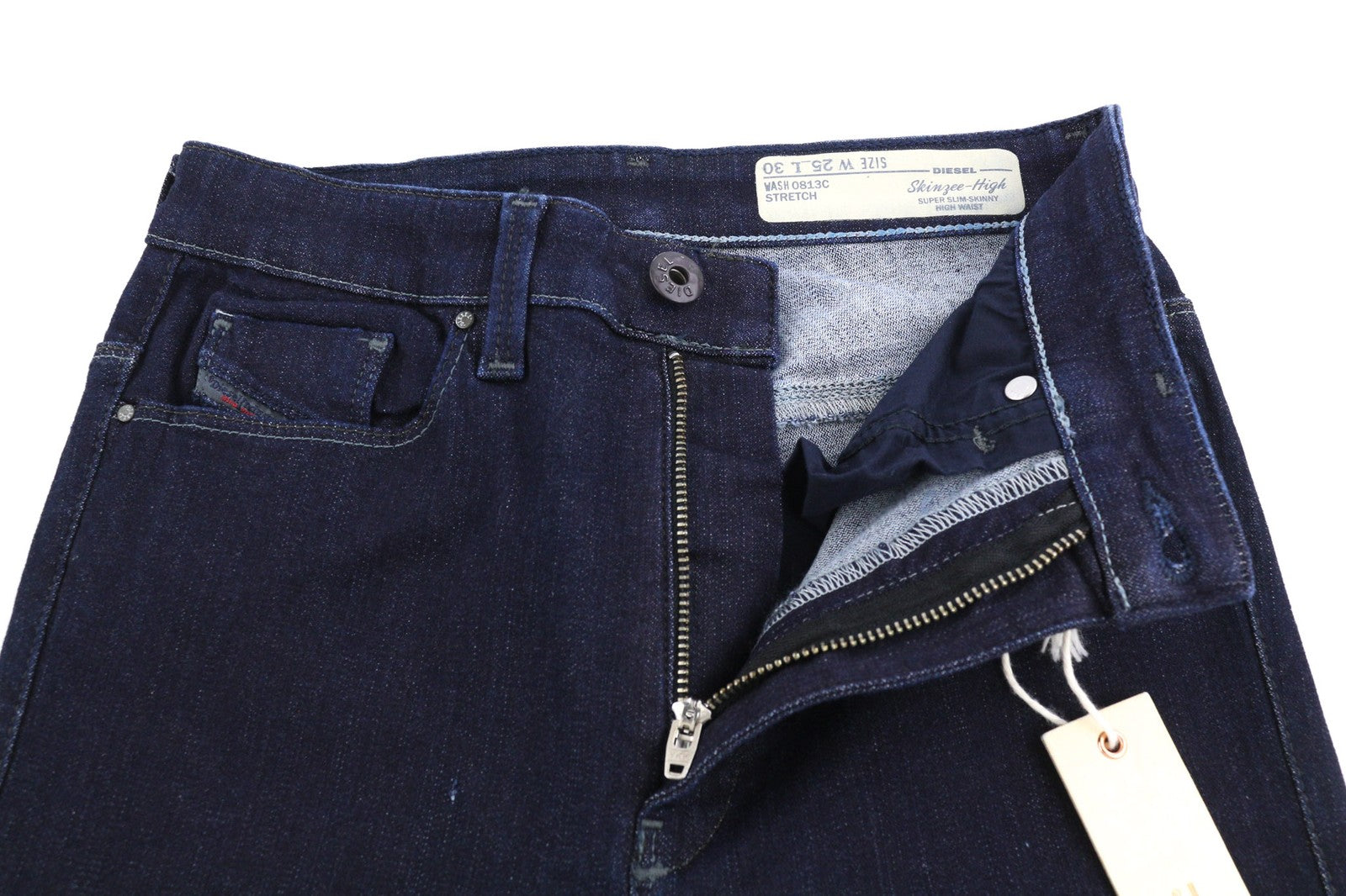 DIESEL Skinzee-High 0813C Womens Jeans W25/L30 Slim Skinny High Waist Blue