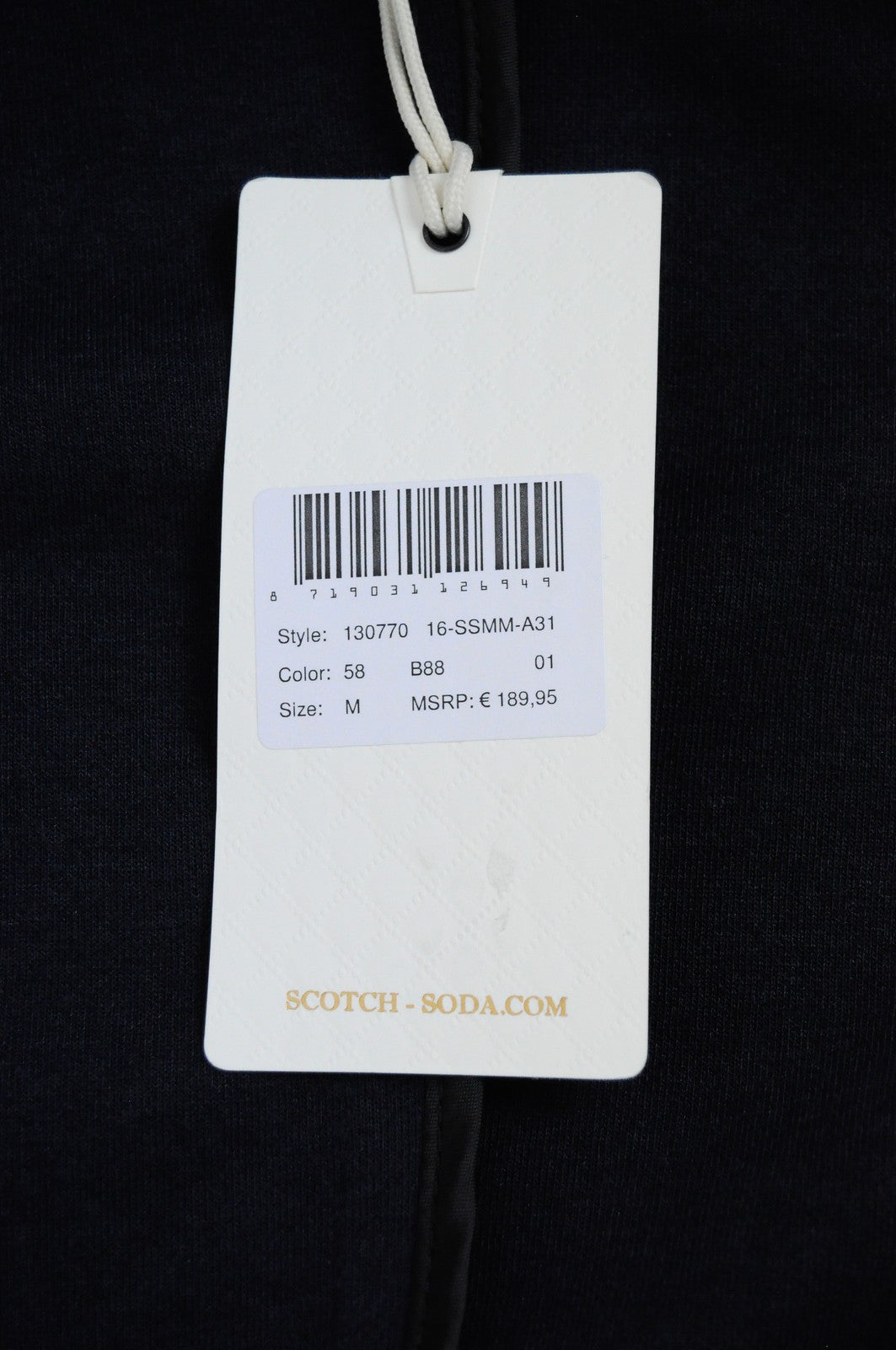 SCOTCH &amp; SODA Couture švarkas M tamsiai mėlynas vyriškas medvilninis snapelis su užtrauktuku 