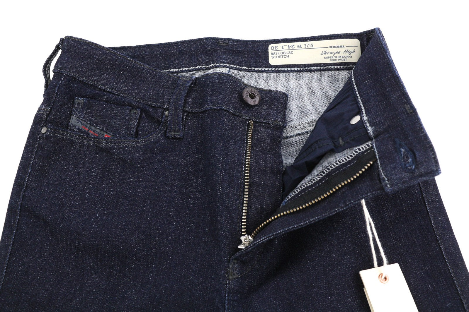 DIESEL Skinzee-High 0813C Womens Jeans W24/L30 Super Slim Skinny High Waist Zip