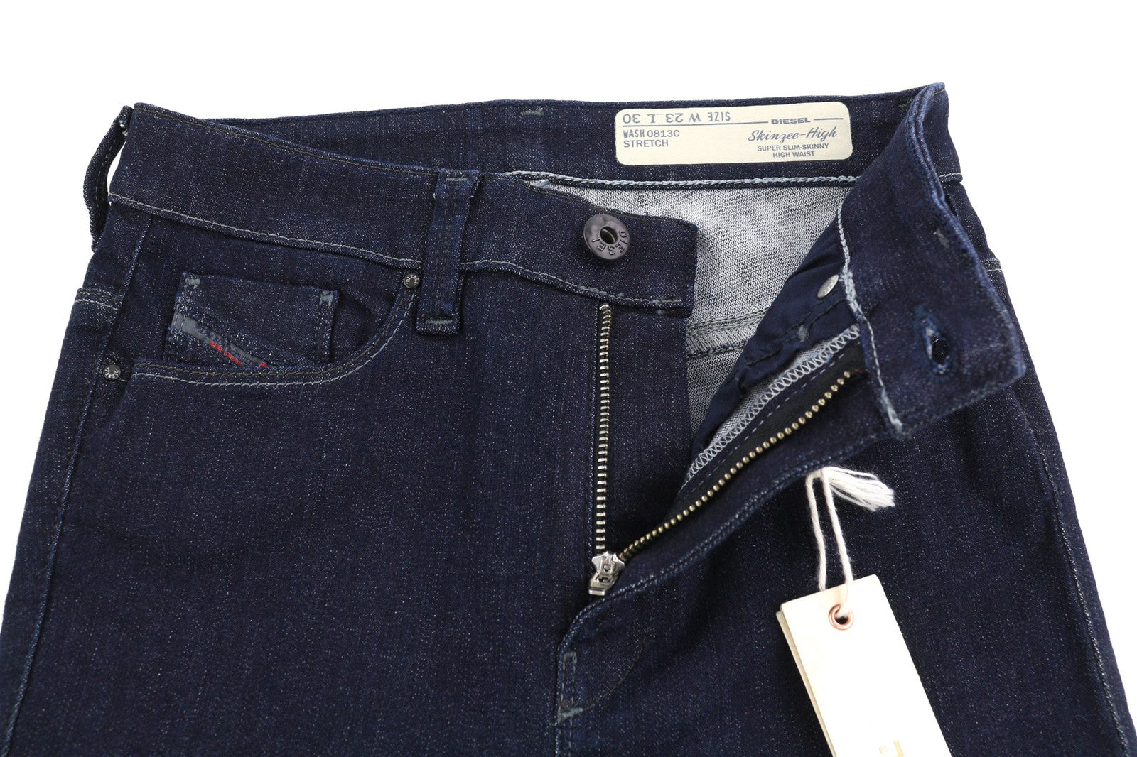 DIESEL Skinzee-High 0813C Womens Jeans W23/L30 Super Slim Skinny High Waist Zip