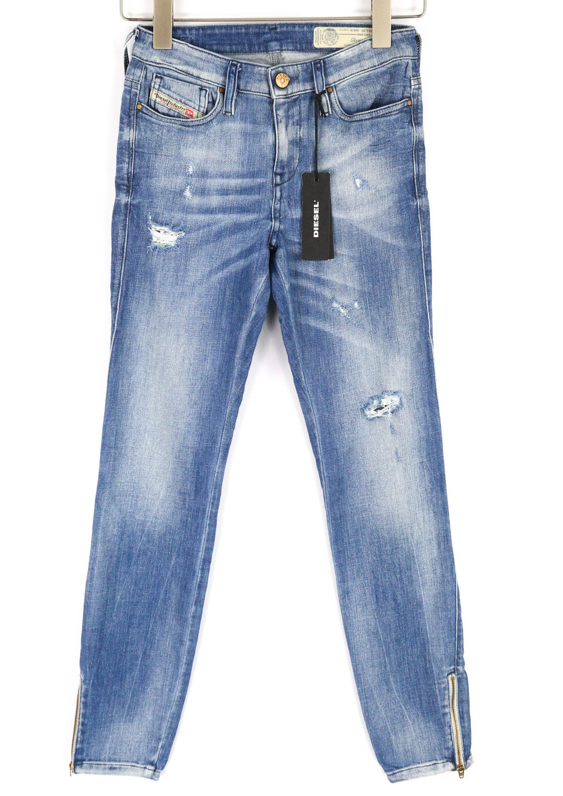DIESEL Skinzee-Zip 0681E Womens Jeans W24/L30 Super Slim Skinny Regular Waist