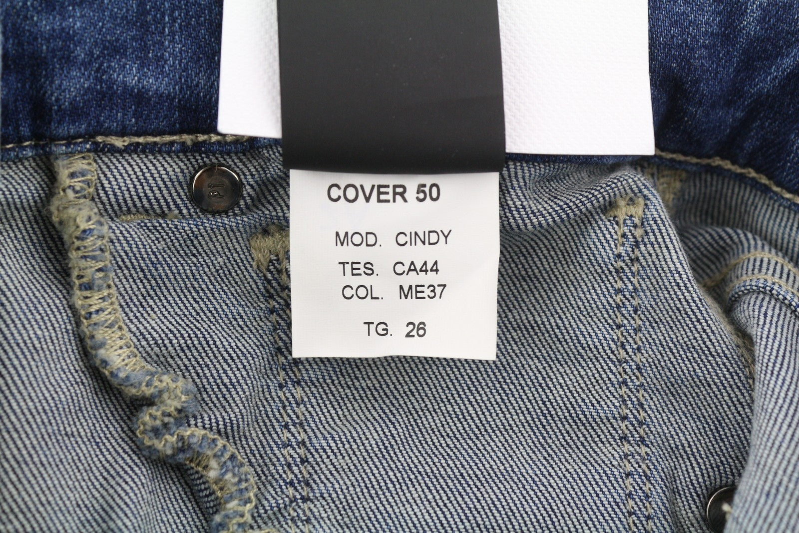 PT TORINO Cyndi moteriški džinsai W26 mėlyni siuvinėti aukštu juosmeniu platėjančiomis klešnėmis RRP 250 € 