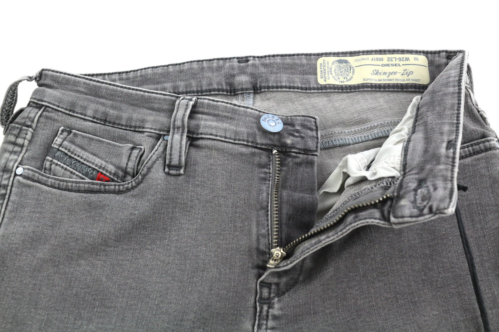 DIESEL Skinzee-Zip 0681F moteriški džinsai W26/L32 Super Slim Skinny RRP 180 € 