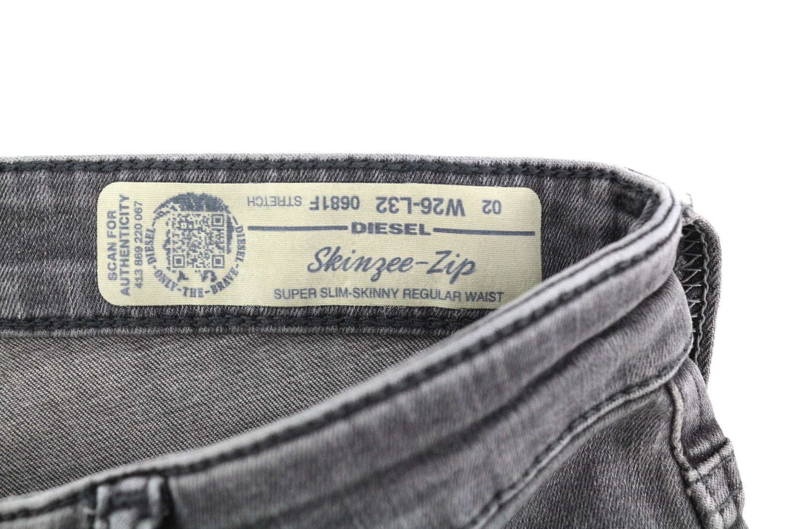 DIESEL Skinzee-Zip 0681F moteriški džinsai W26/L32 Super Slim Skinny RRP 180 € 