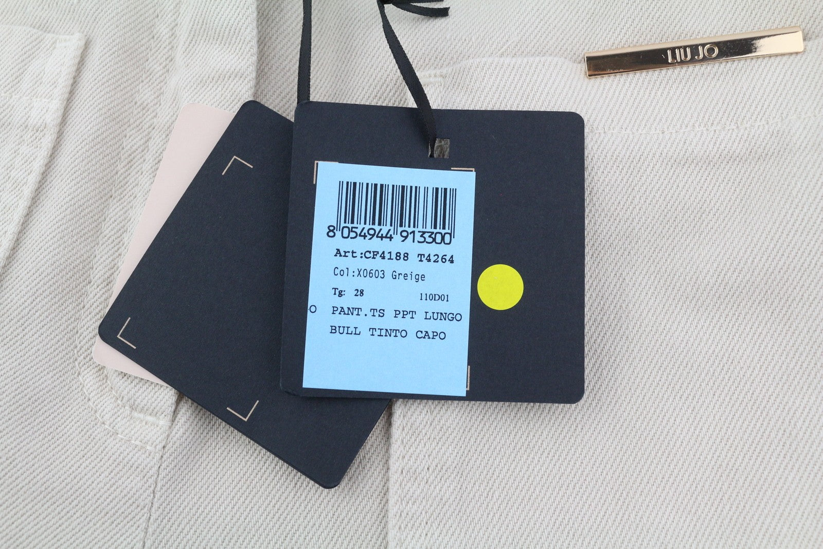 LIU JO Lungo moteriški džinsai W28 smėlio spalvos, su aukšta juosmeniu, su užtrauktuku, šviesiai mėlyni 